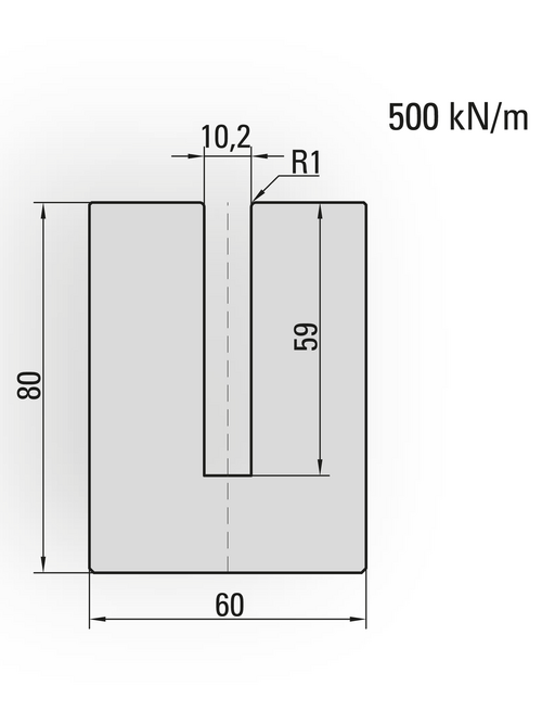 Artikelbild Zudrückmatrize, U=10,2x59mm, H=80mm